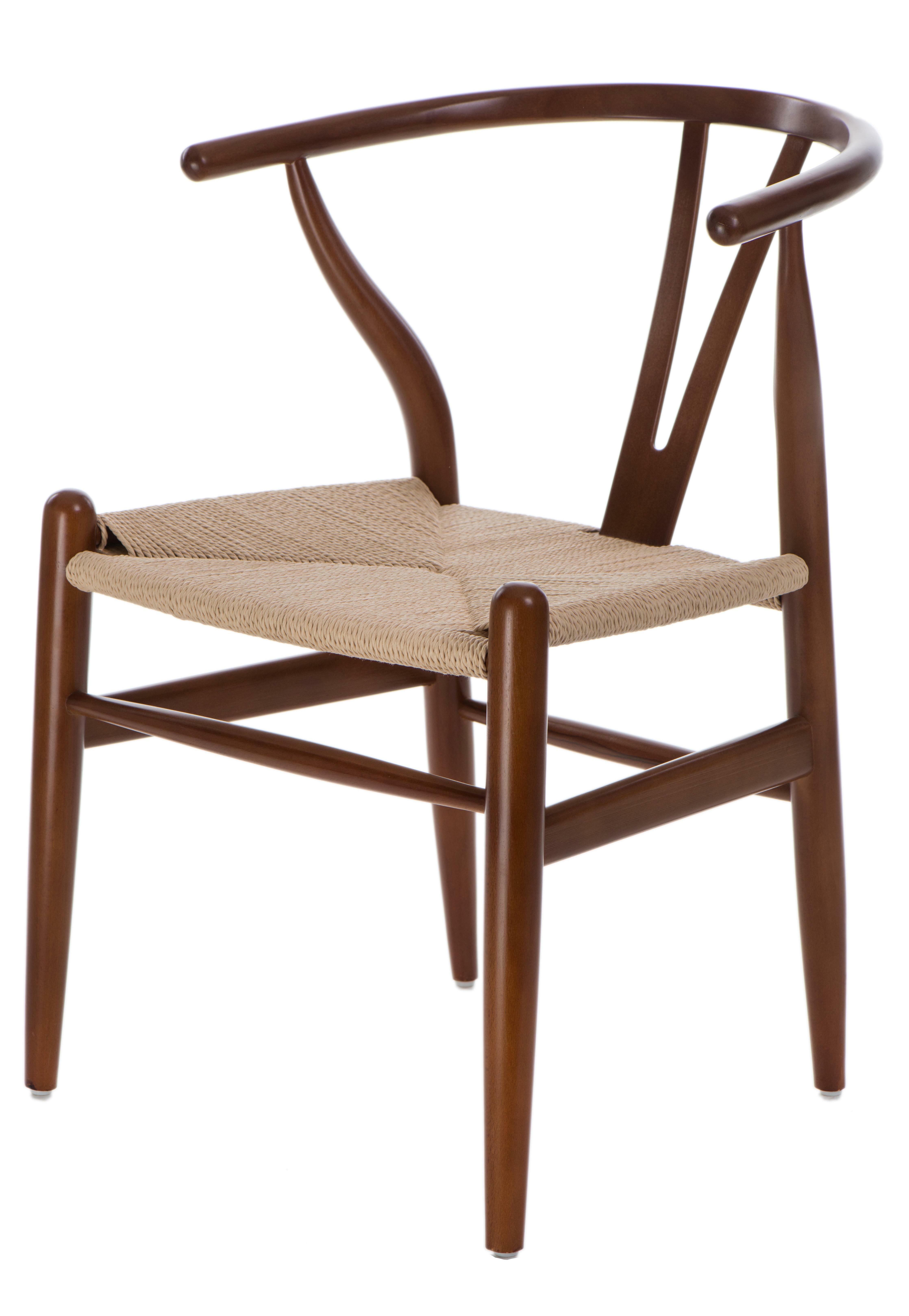 drewniane krzesło wishbone  wicker